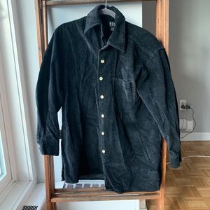 Corduroy black button up shirt/shacket